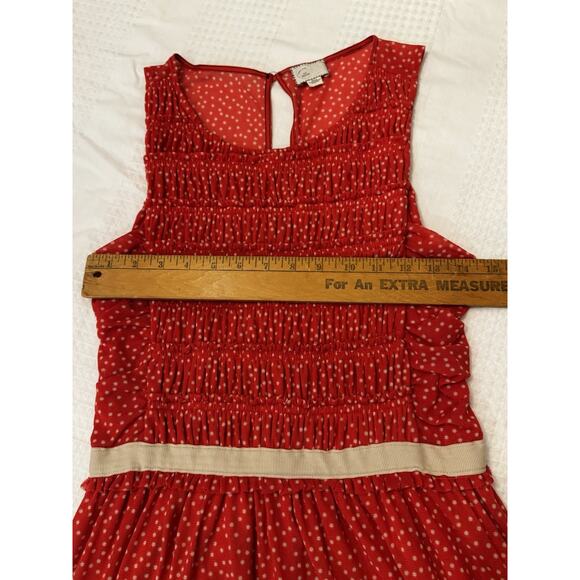 Women's Anthropolgie 9-H15 STCL Dress Red Cream Dot Sz M Beach Preppy Wedding - Picture 9 of 16